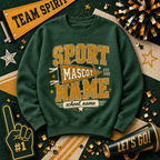 Vintage College Spirit Sweatshirt, Custom Game Day School Mascot Crewneck – product image 2