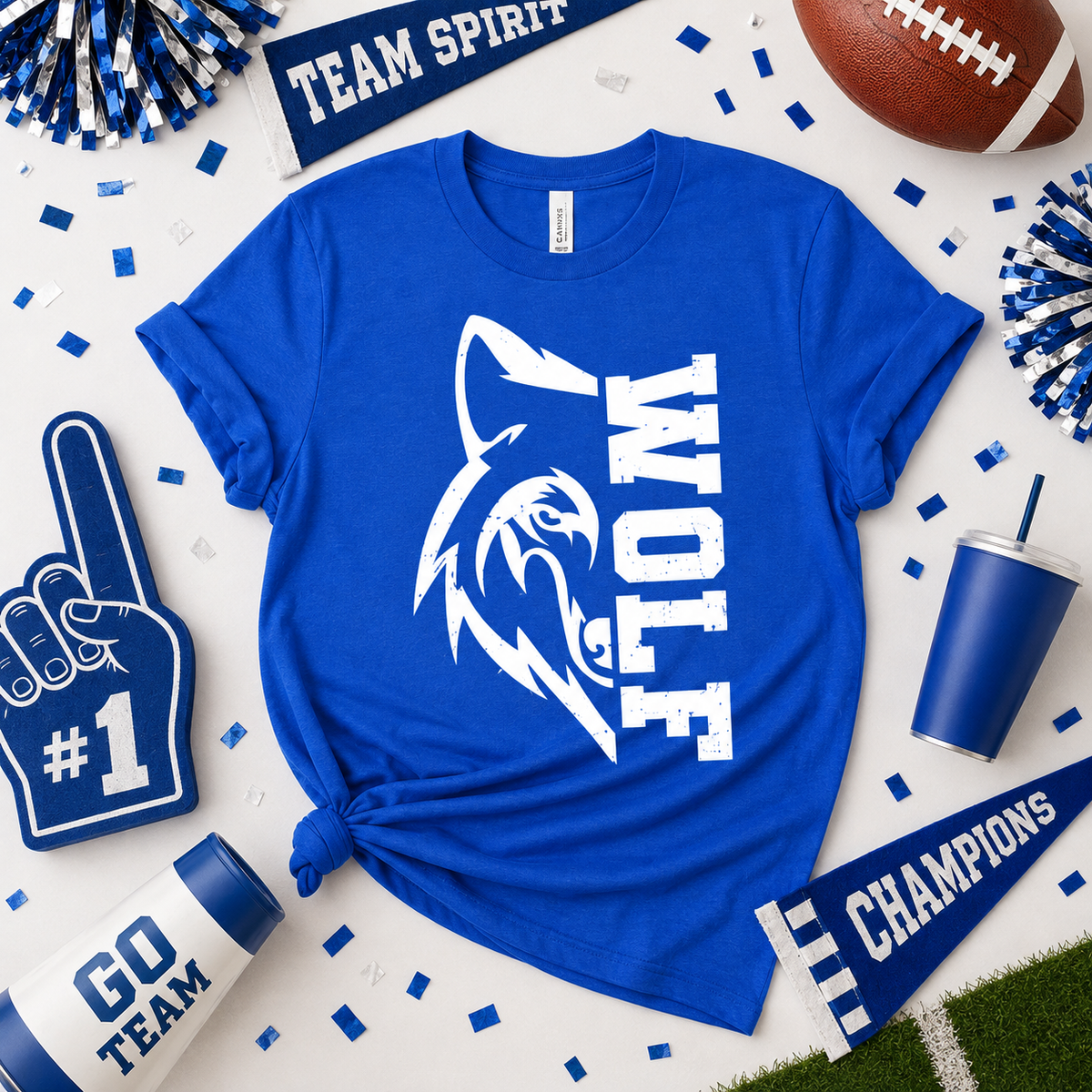 Custom Split Mascot T-Shirt, Proud School Spirit Game Day Gift