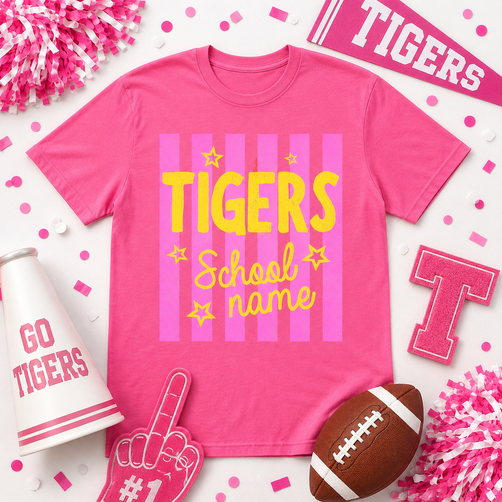 Custom Vertical Striped T-Shirt, School Spirit Game Day Gift