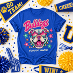 Custom Star Glasses Mascot T-Shirt, School Spirit Game Day Gift