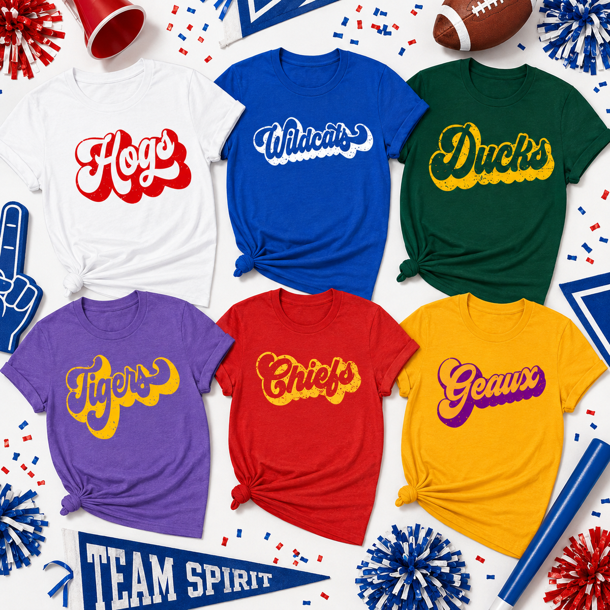 Retro Groovy Font Mascot T-Shirt, School Spirit Game Day Gift