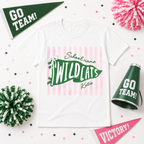 Custom Striped Pennant T-Shirt, Game Day School Spirit Gift