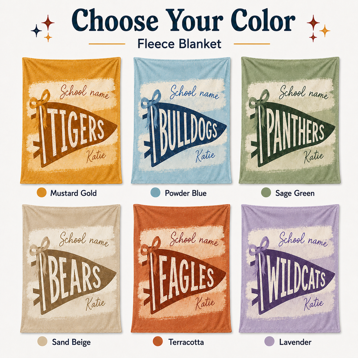 Custom School Spirit Blanket, Personalized Game Day College Fleece Throw– product image 2