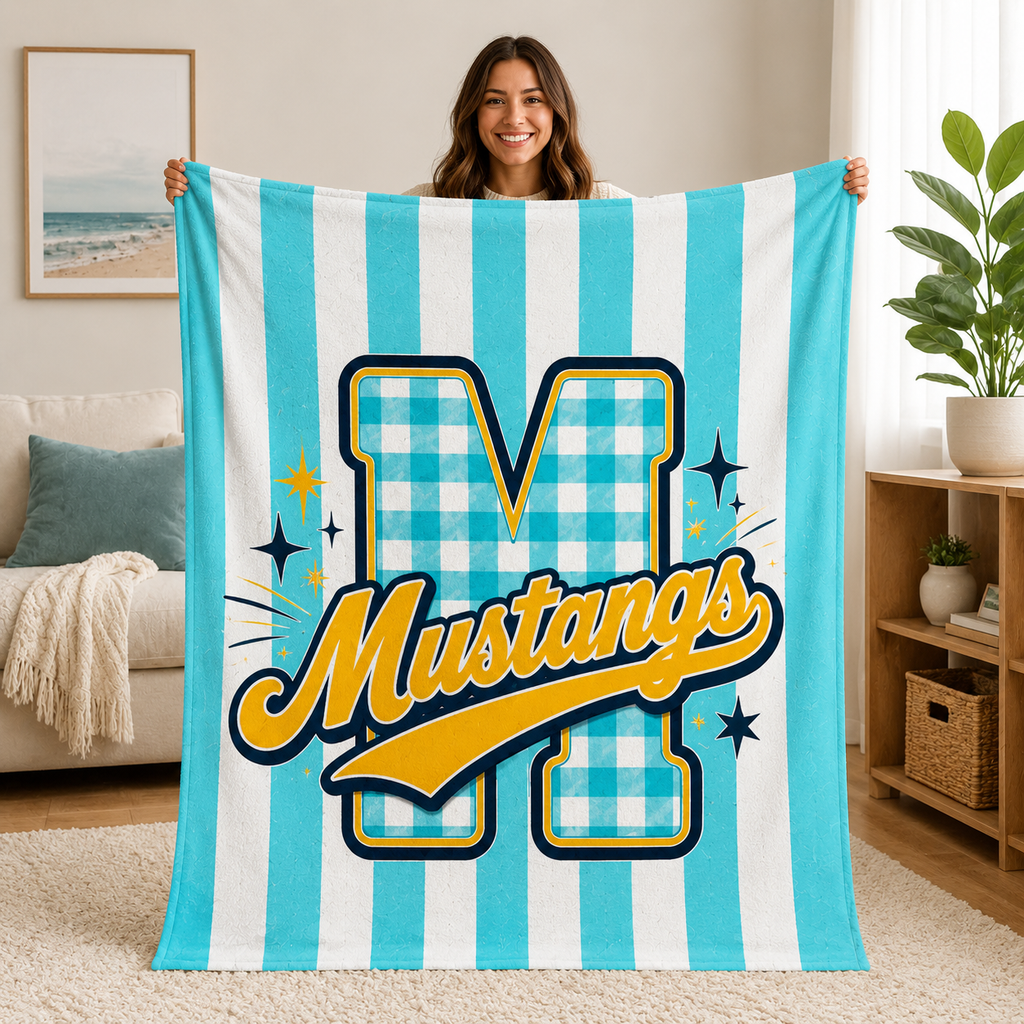 Personalized School Mascot Blanket, Cozy Game Day Gift for Proud Fans– product image 1