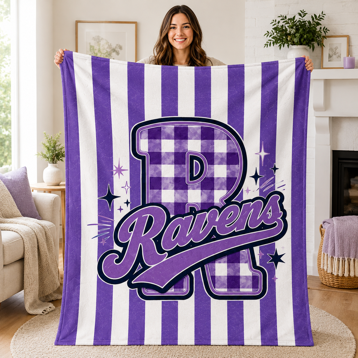 Personalized School Mascot Blanket, Cozy Game Day Gift for Proud Fans– product image 2