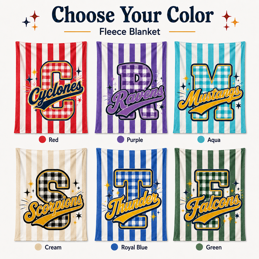 Personalized School Mascot Blanket, Cozy Game Day Gift for Proud Fans– product image 4