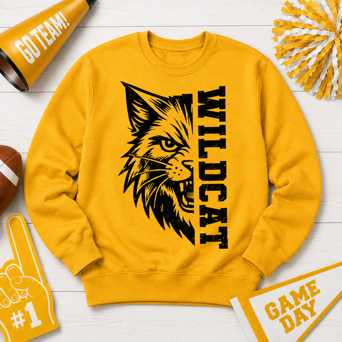 Custom School Spirit Sweatshirt, Personalized Collegiate Mascot Apparel – product image 3
