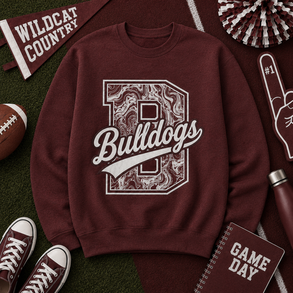 Personalized Mascot Letter Crewneck, Custom Initial School Spirit Sweatshirt – product image 2