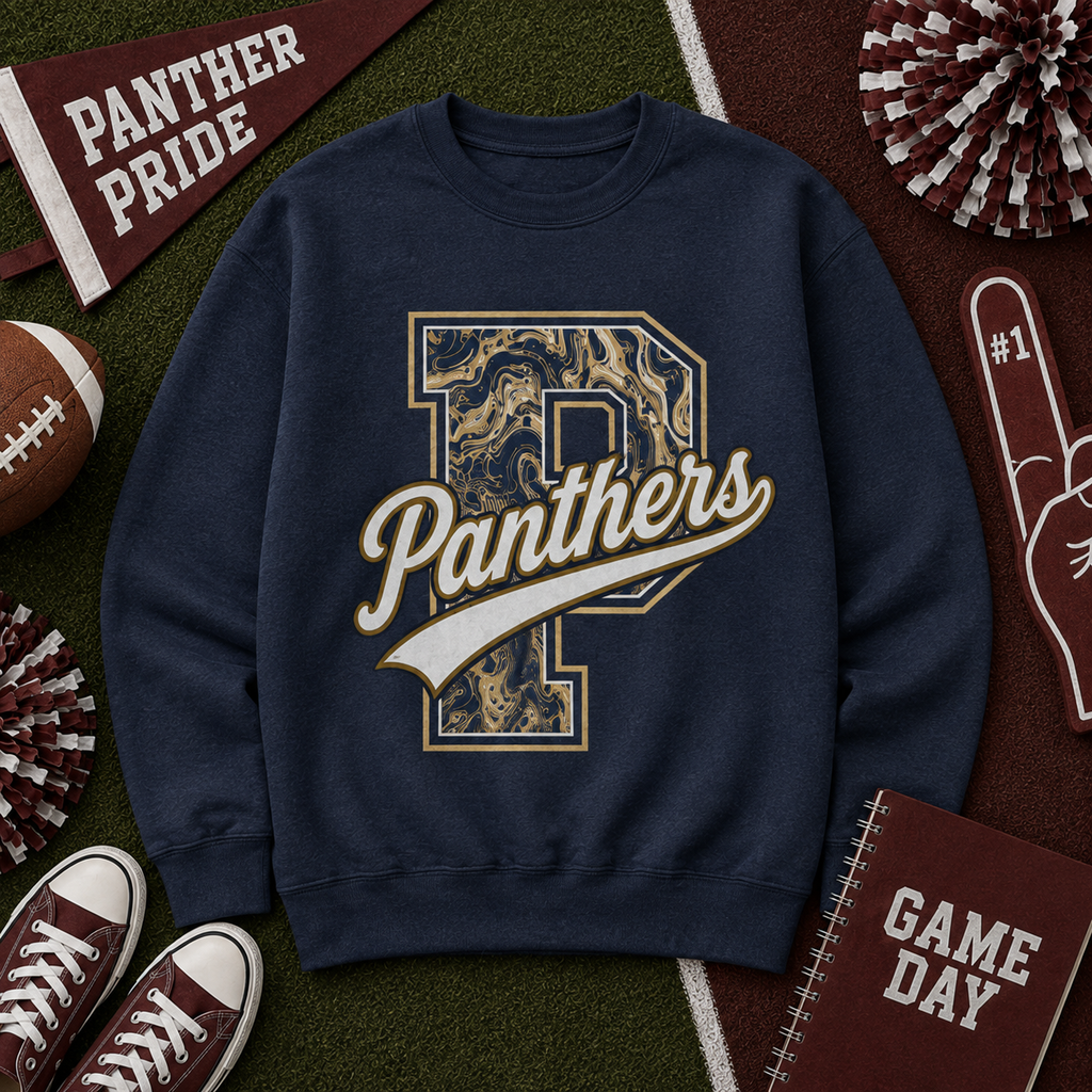 Personalized Mascot Letter Crewneck, Custom Initial School Spirit Sweatshirt – product image 4