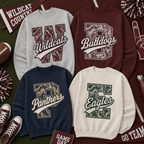 Personalized Mascot Letter Crewneck, Custom Initial School Spirit Sweatshirt – product image 1