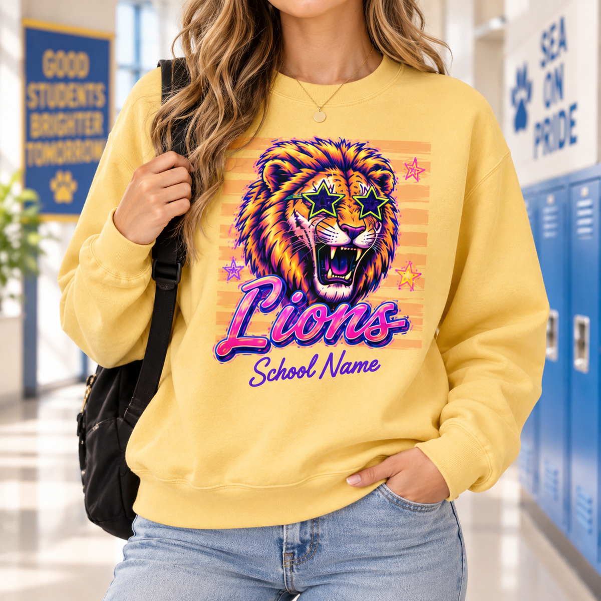 Custom School Mascot Sweatshirt, Retro Game Day Spirit Pride Gift – product image 6