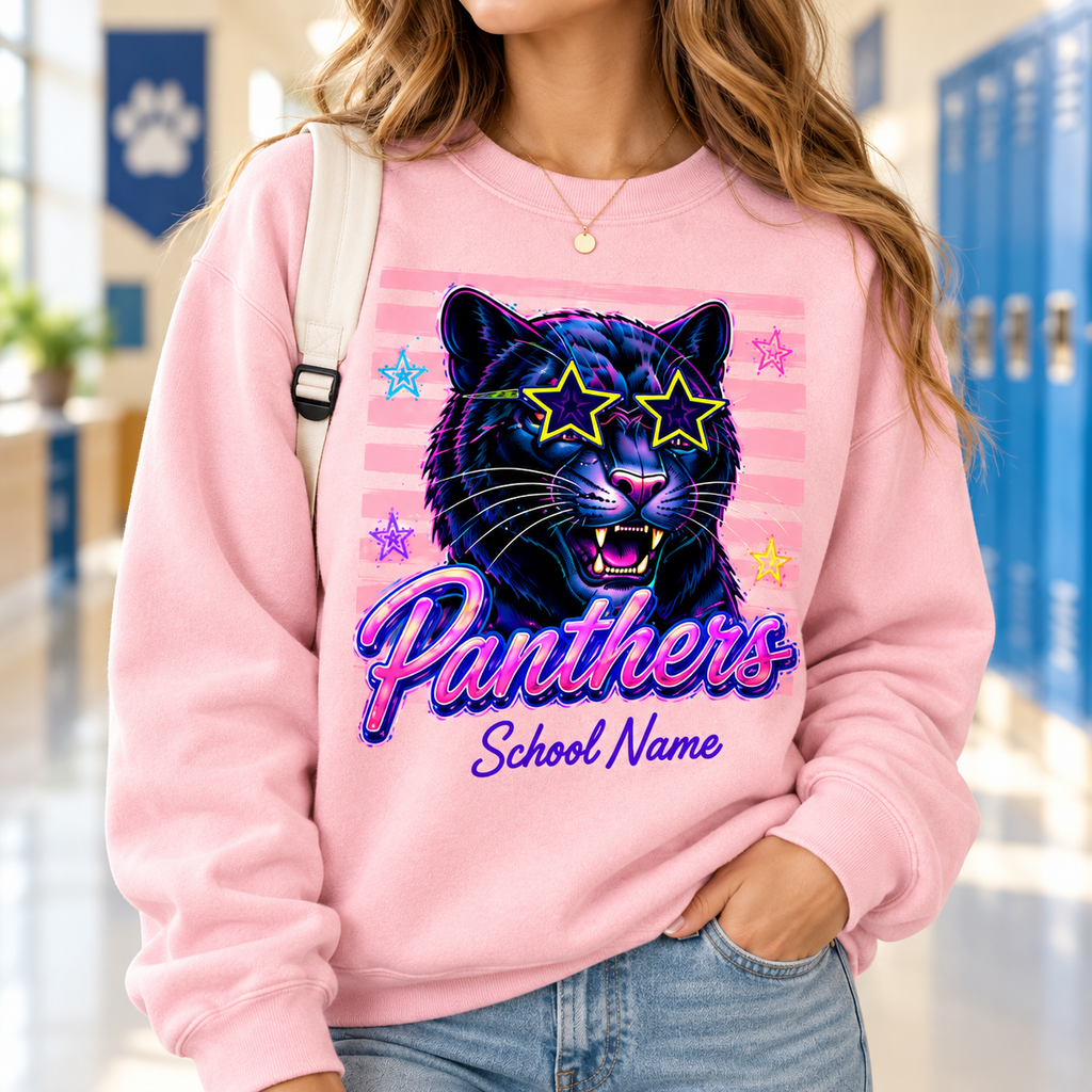 Custom School Mascot Sweatshirt, Retro Game Day Spirit Pride Gift – product image 1