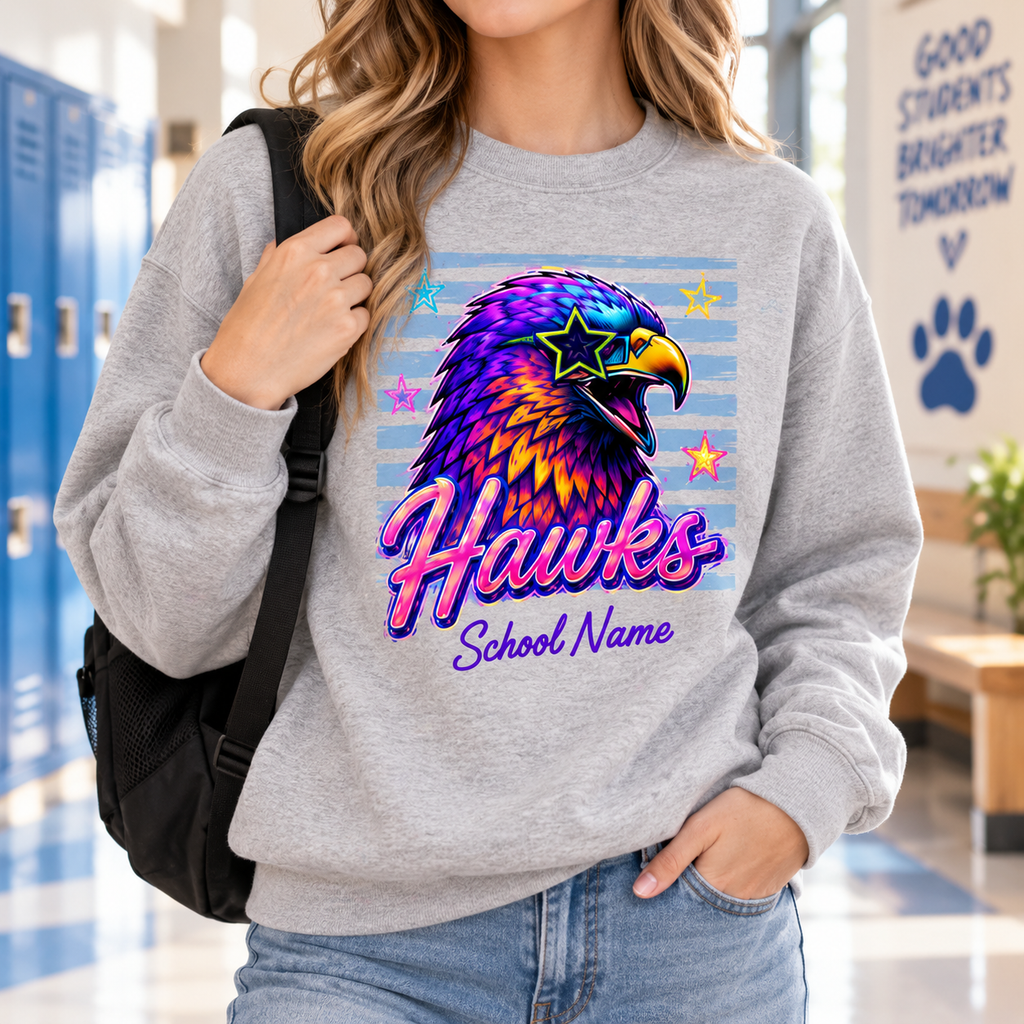 Custom School Mascot Sweatshirt, Retro Game Day Spirit Pride Gift – product image 2