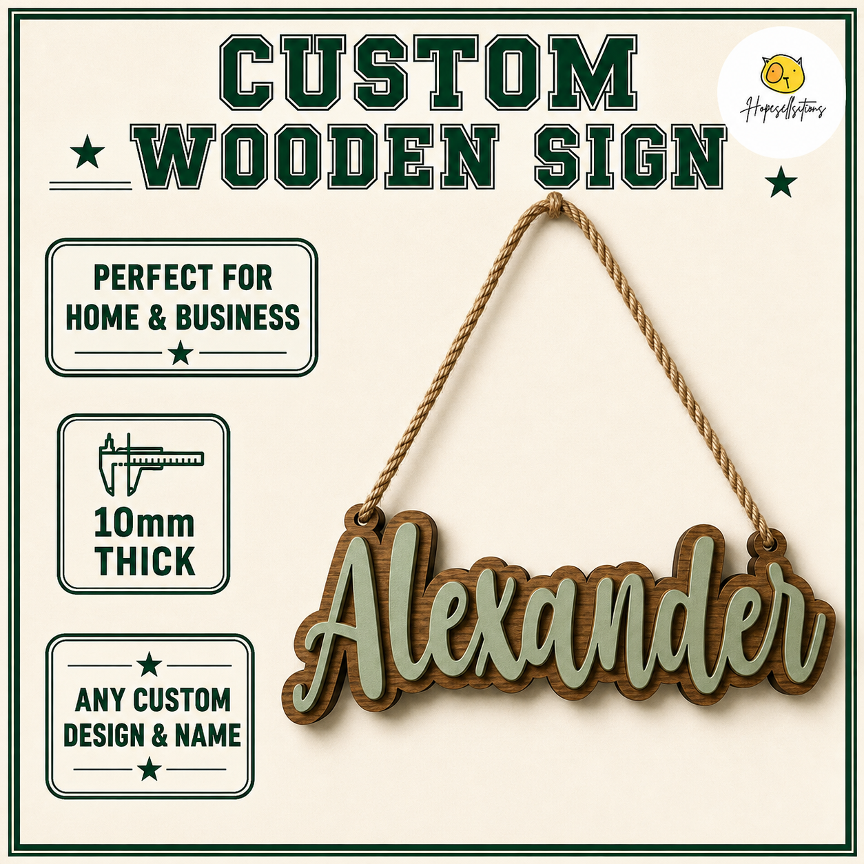 Personalized Teacher Name Door Sign, Custom Classroom Wooden Sign