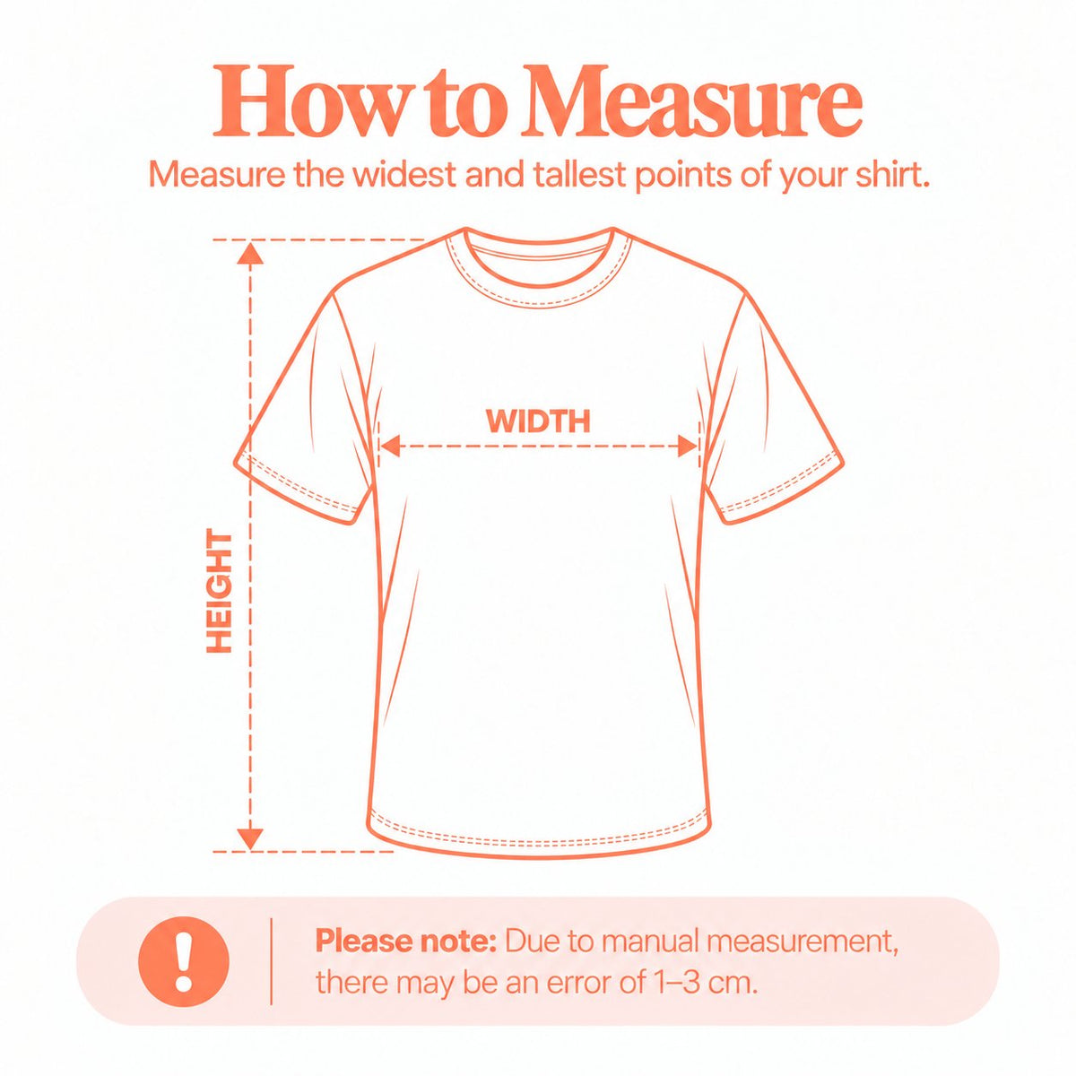 Comfort Colors T-Shirt — Adult measurement diagram