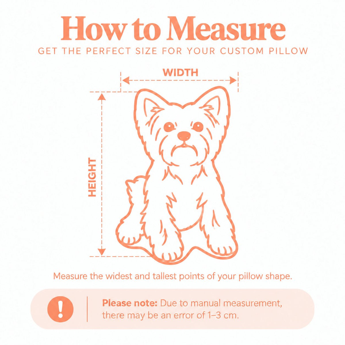 Pillow Size Chart measurement diagram