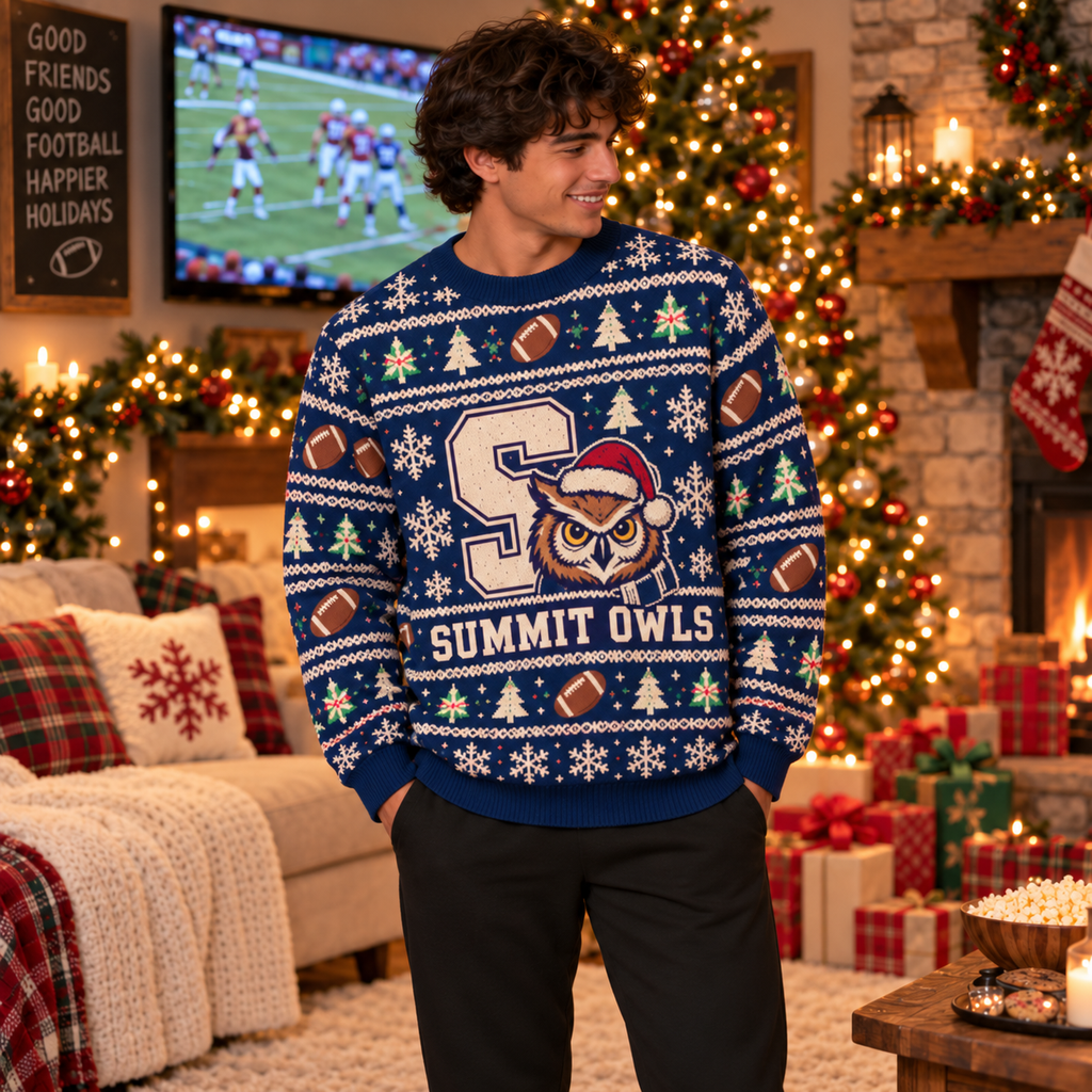 Personalized Football Bow Christmas Sweater, Custom Family Holiday Gift - product image 3