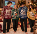 Personalized Football Bow Christmas Sweater, Custom Family Holiday Gift - product image 1