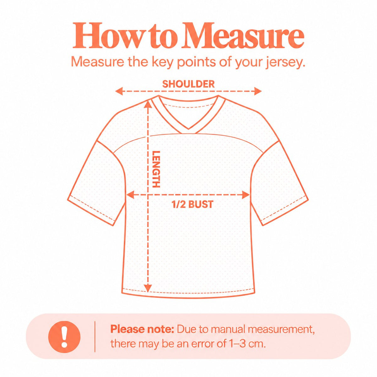 AOP Football Mesh Jersey - Adult measurement diagram