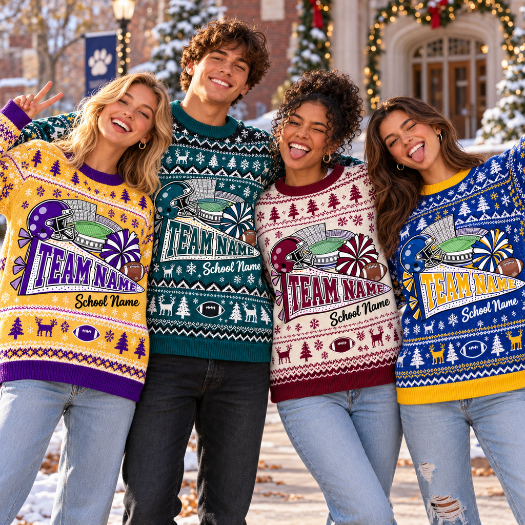 Personalized Family Game Day Christmas Sweater, Custom School Spirit Gift - product image 3