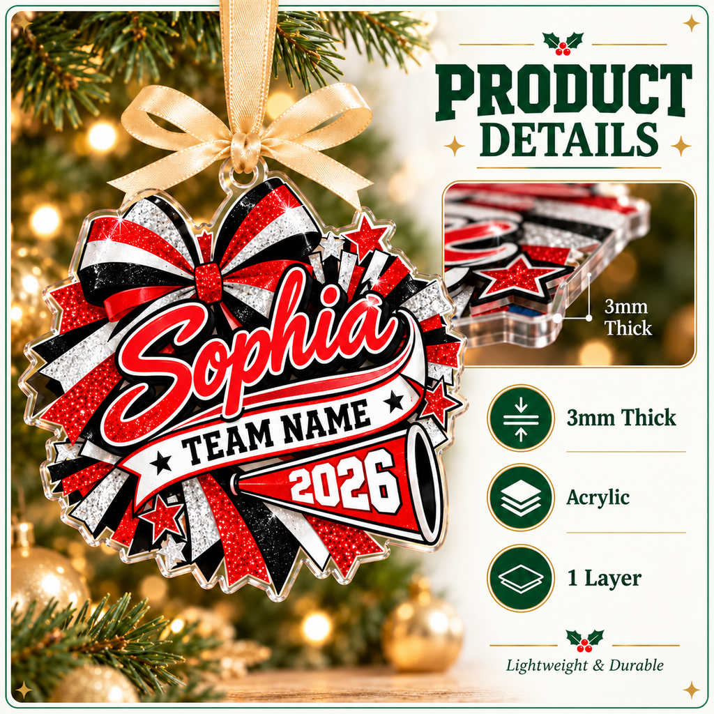 Personalized Hockey Christmas Ornament for Boys, Custom Name & Number Gift
