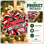 Personalized School Spirit Christmas Ornament, Custom Mascot & Name Tree Decor