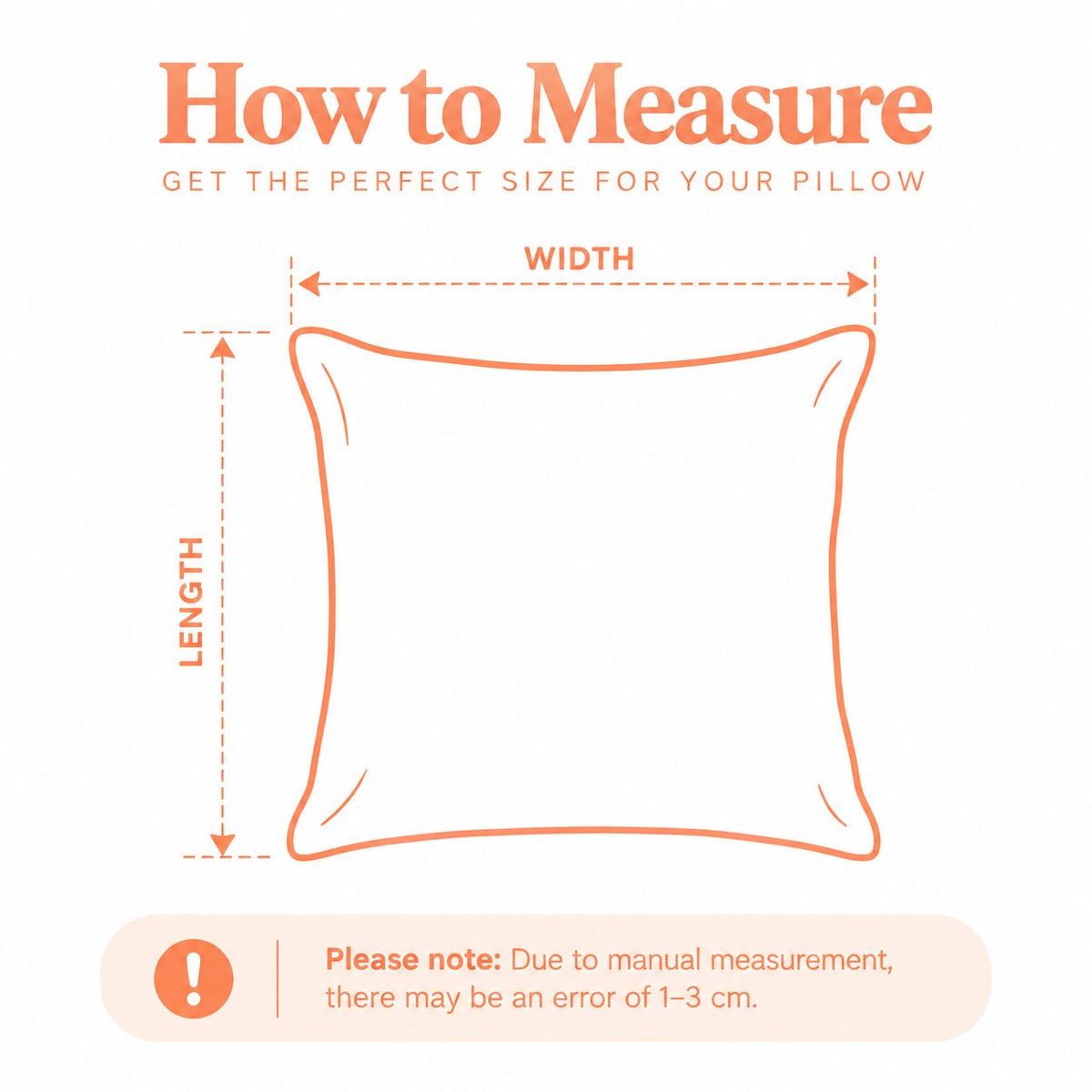 Linen Pillow Size Chart measurement diagram