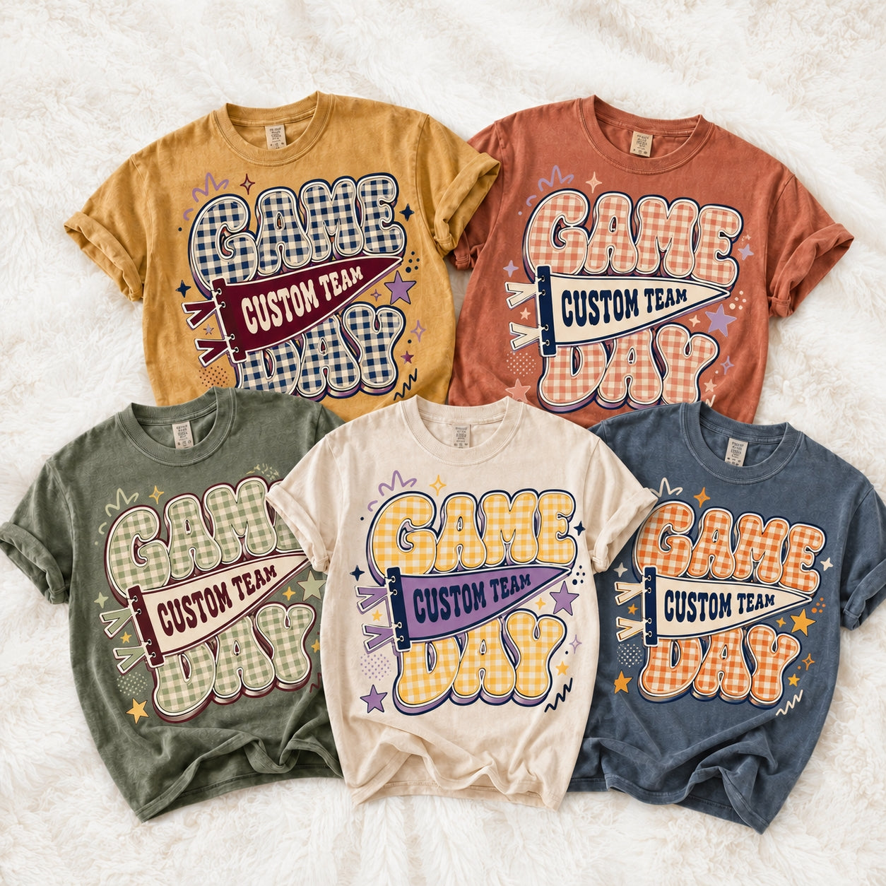 Personalized Game Day Shirt, Custom Team Pennant Spirit T-Shirt