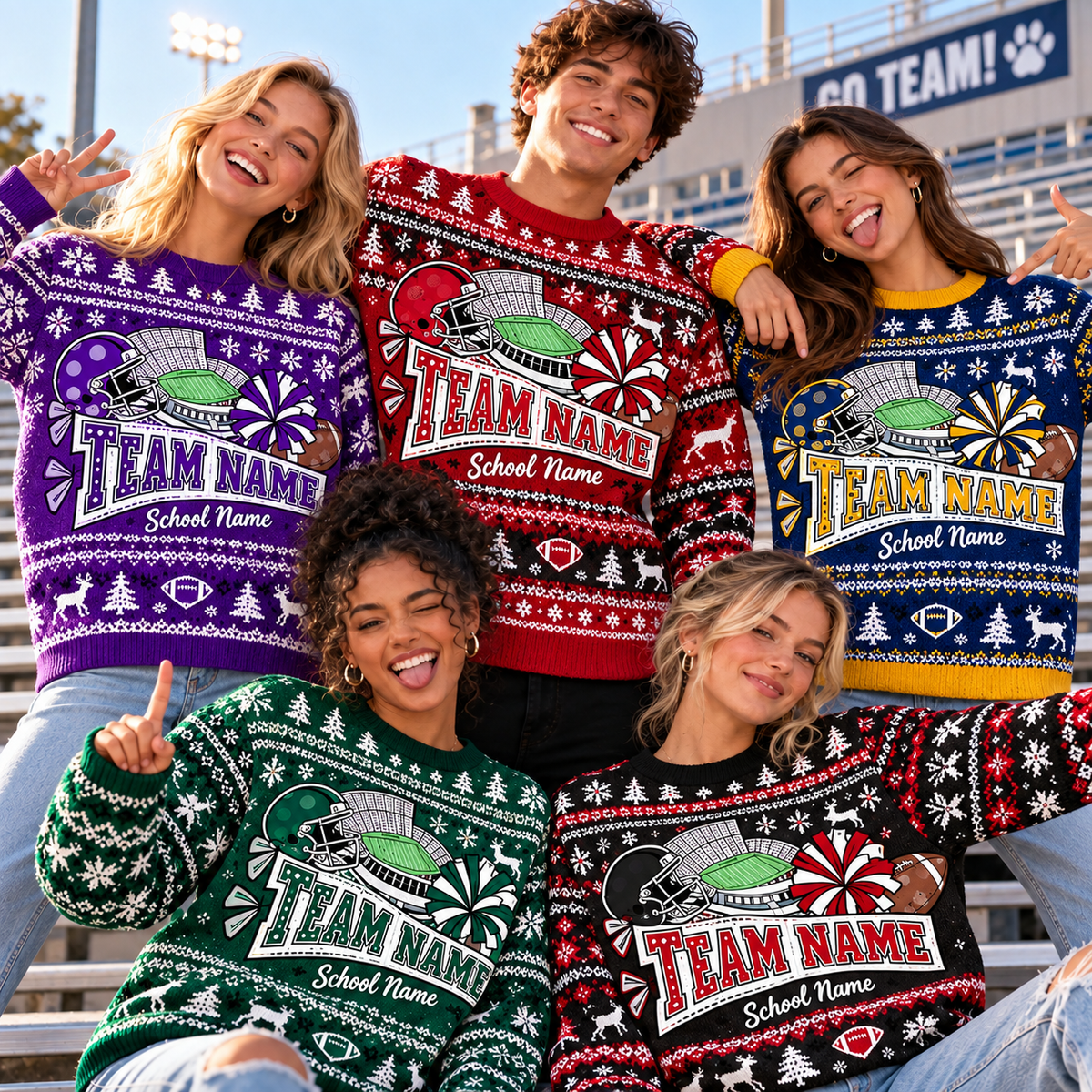 Personalized Family Game Day Christmas Sweater, Custom School Spirit Gift - product image 2