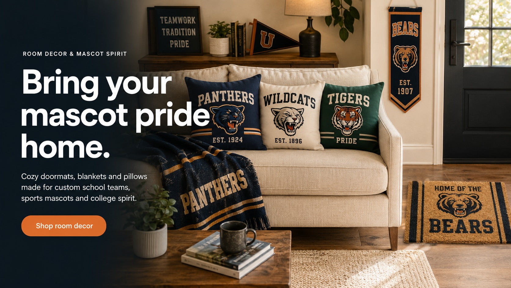 Bring mascot pride home with personalized room decor